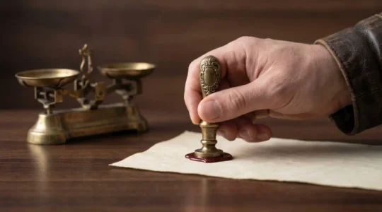 Sceau de cire pressé sur un document juridique symbolisant la validation légale d'un acte en droit français
