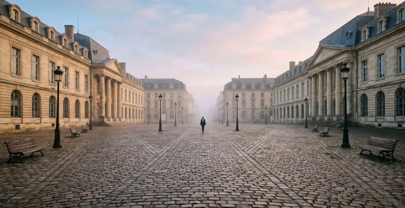 Symbolique de plusieurs chemins juridiques menant vers une balance de la justice, illustrant le choix de la juridiction compétente