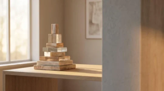 Architecture symbolique représentant la structuration juridique d'un patrimoine pour optimiser la fiscalité