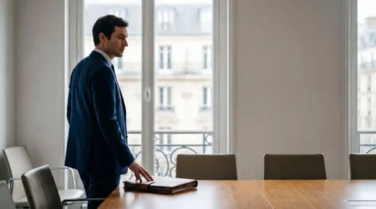 Table de conseil d'administration avec documents et sceau symbolisant la validation légale d'une décision stratégique en France